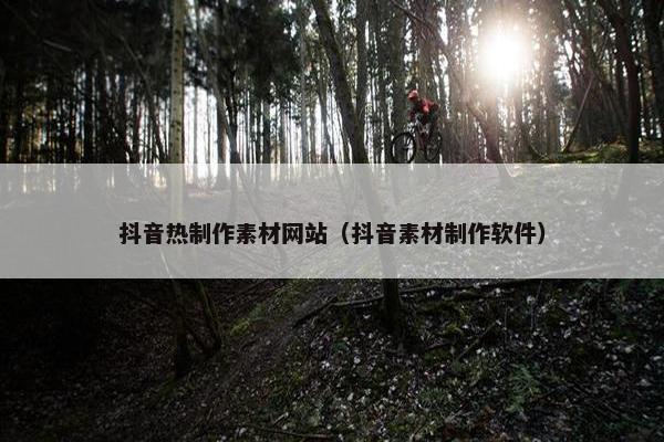 抖音热制作素材网站（抖音素材制作软件）