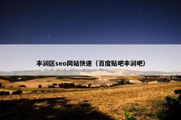 丰润区seo网站快速（百度贴吧丰润吧）