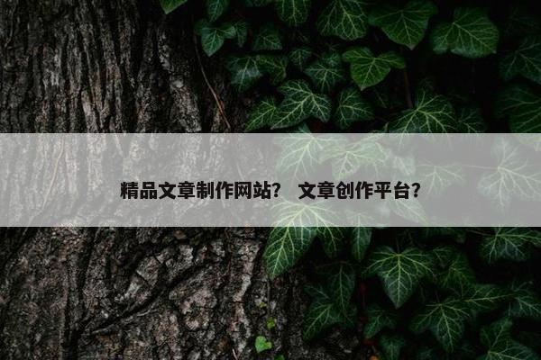精品文章制作网站？ 文章创作平台？