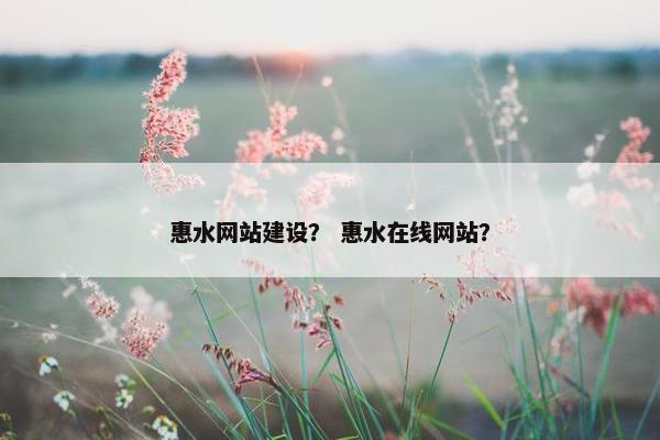 惠水网站建设？ 惠水在线网站？