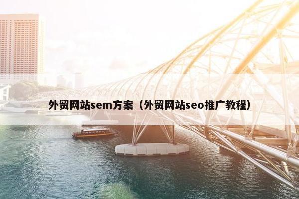 外贸网站sem方案（外贸网站seo推广教程）