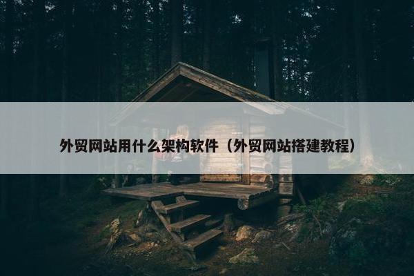 外贸网站用什么架构软件（外贸网站搭建教程）