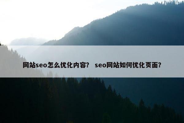 网站seo怎么优化内容？ seo网站如何优化页面？