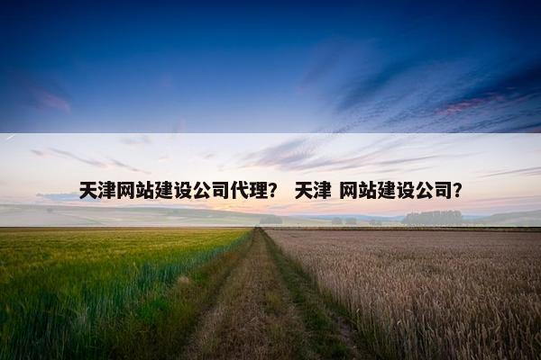 天津网站建设公司代理？ 天津 网站建设公司？