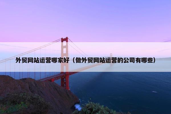 外贸网站运营哪家好（做外贸网站运营的公司有哪些）