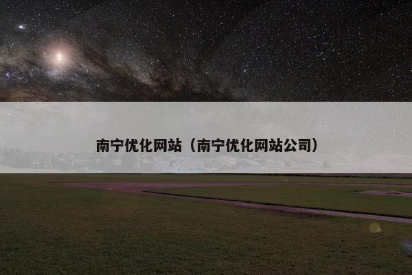 南宁优化网站（南宁优化网站公司）