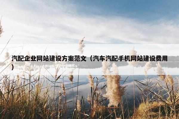 汽配企业网站建设方案范文（汽车汽配手机网站建设费用）