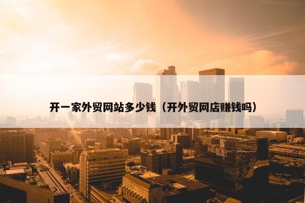 开一家外贸网站多少钱（开外贸网店赚钱吗）