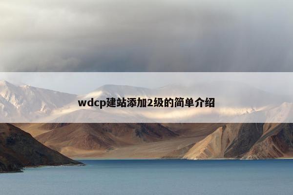 wdcp建站添加2级的简单介绍
