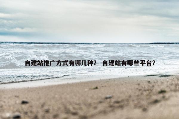自建站推广方式有哪几种？ 自建站有哪些平台？