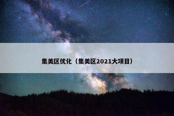 集美区优化（集美区2021大项目）