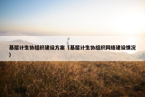 基层计生协组织建设方案（基层计生协组织网络建设情况）
