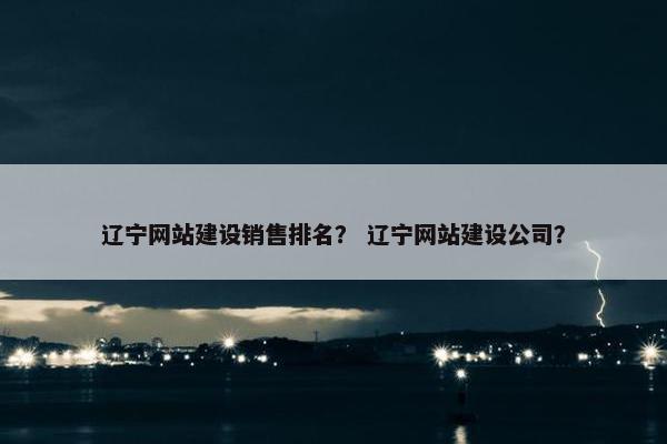辽宁网站建设销售排名？ 辽宁网站建设公司？
