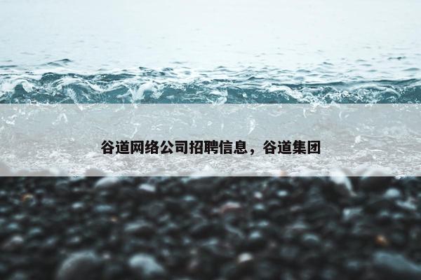 谷道网络公司招聘信息，谷道集团