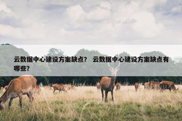 云数据中心建设方案缺点？ 云数据中心建设方案缺点有哪些？