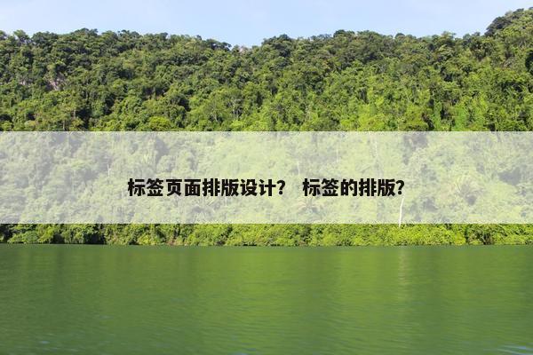标签页面排版设计？ 标签的排版？