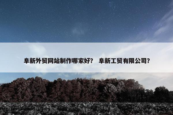 阜新外贸网站制作哪家好？ 阜新工贸有限公司？