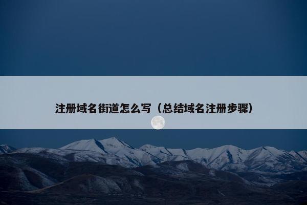 注册域名街道怎么写（总结域名注册步骤）