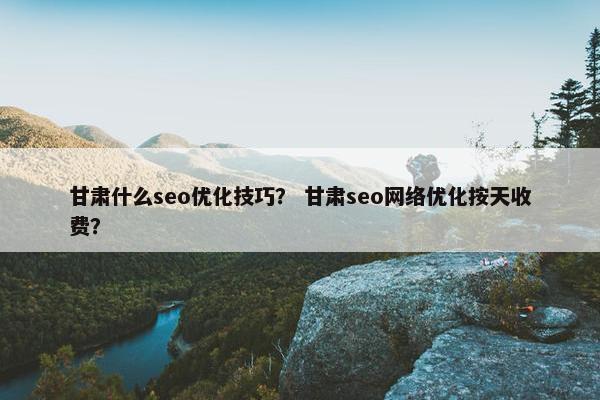 甘肃什么seo优化技巧？ 甘肃seo网络优化按天收费？