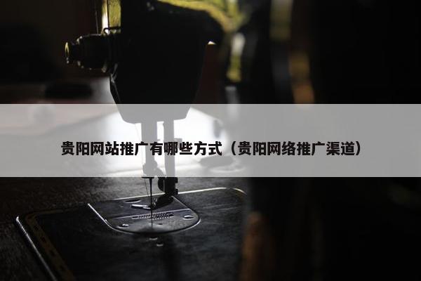 贵阳网站推广有哪些方式（贵阳网络推广渠道）