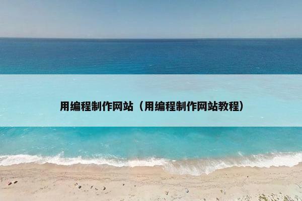 用编程制作网站（用编程制作网站教程）