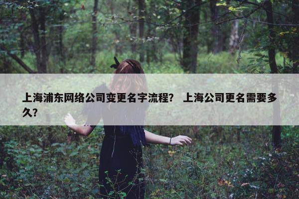上海浦东网络公司变更名字流程？ 上海公司更名需要多久？