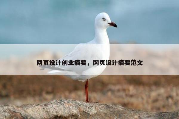 网页设计创业摘要，网页设计摘要范文