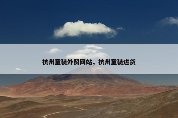 杭州童装外贸网站，杭州童装进货