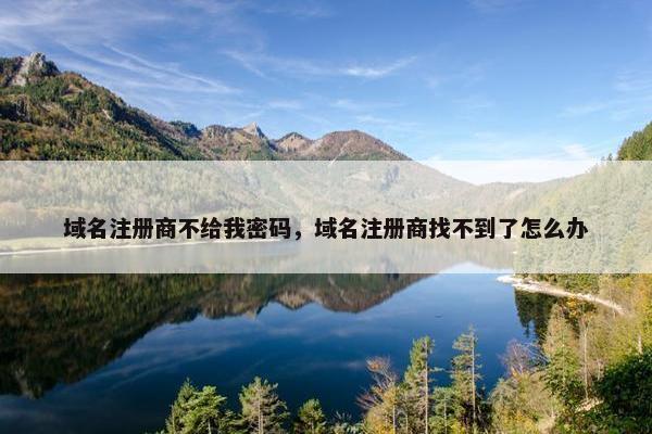 域名注册商不给我密码，域名注册商找不到了怎么办