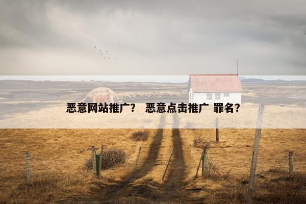 恶意网站推广？ 恶意点击推广 罪名？