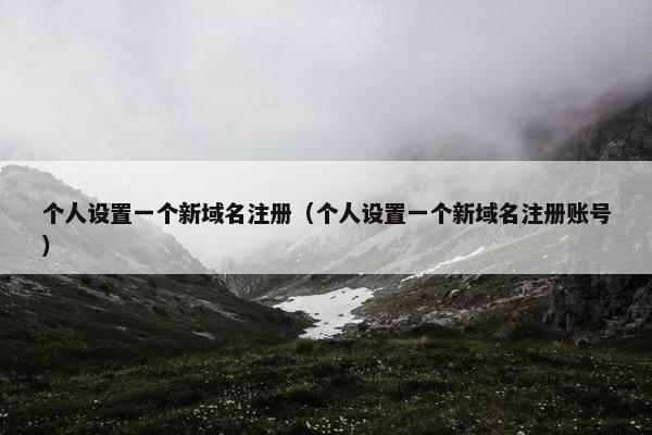 个人设置一个新域名注册（个人设置一个新域名注册账号）