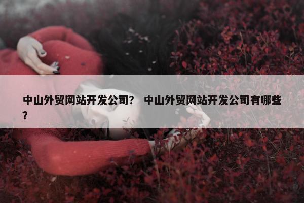 中山外贸网站开发公司？ 中山外贸网站开发公司有哪些？