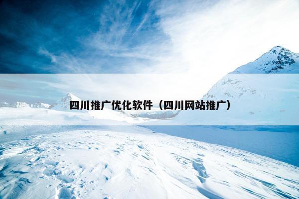 四川推广优化软件（四川网站推广）