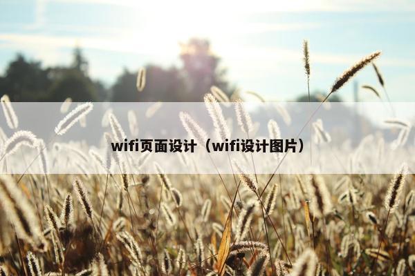 wifi页面设计（wifi设计图片）