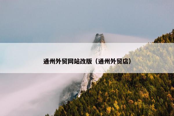 通州外贸网站改版(通州外贸店)