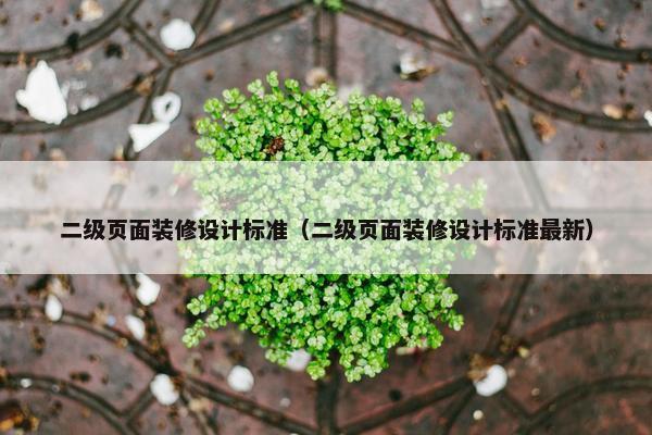 二级页面装修设计标准(二级页面装修设计标准最新)