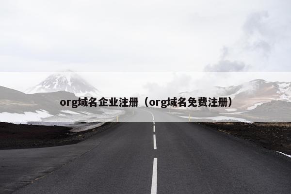 org域名企业注册(org域名免费注册)