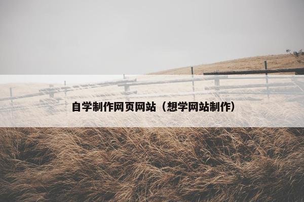 自学制作网页网站(想学网站制作)
