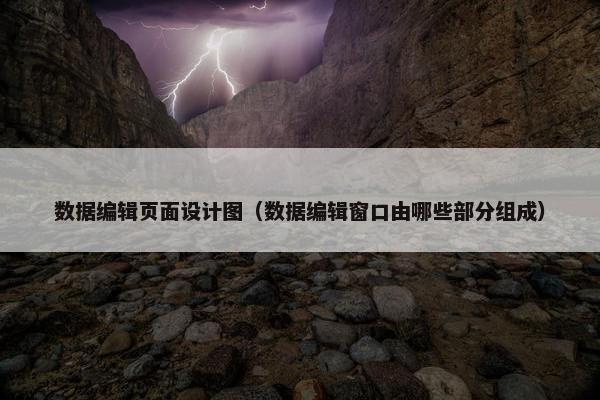 数据编辑页面设计图(数据编辑窗口由哪些部分组成)