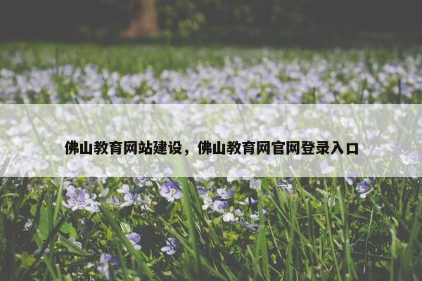 佛山教育网站建设,佛山教育网官网登录入口