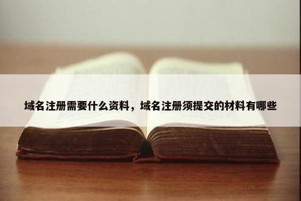 域名注册需要什么资料，域名注册须提交的材料有哪些