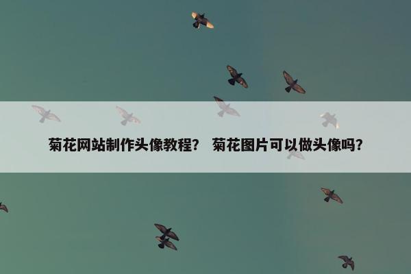 菊花网站制作头像教程? 菊花图片可以做头像吗?