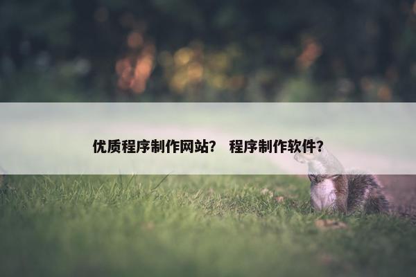 优质程序制作网站? 程序制作软件?