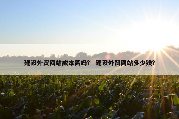 建设外贸网站成本高吗? 建设外贸网站多少钱?