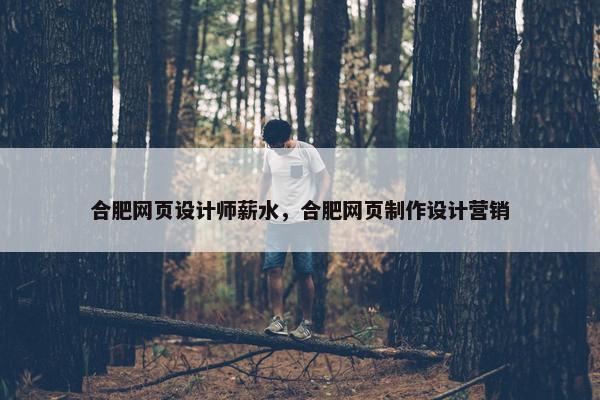合肥网页设计师薪水,合肥网页制作设计营销