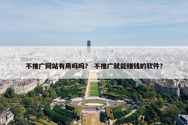 不推广网站有用吗吗？ 不推广就能赚钱的软件？