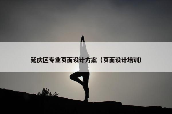 延庆区专业页面设计方案(页面设计培训)