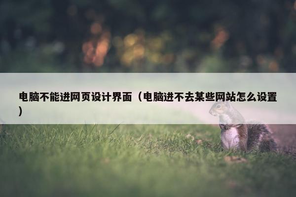 电脑不能进网页设计界面（电脑进不去某些网站怎么设置）