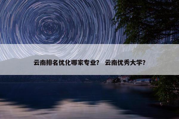云南排名优化哪家专业? 云南优秀大学?