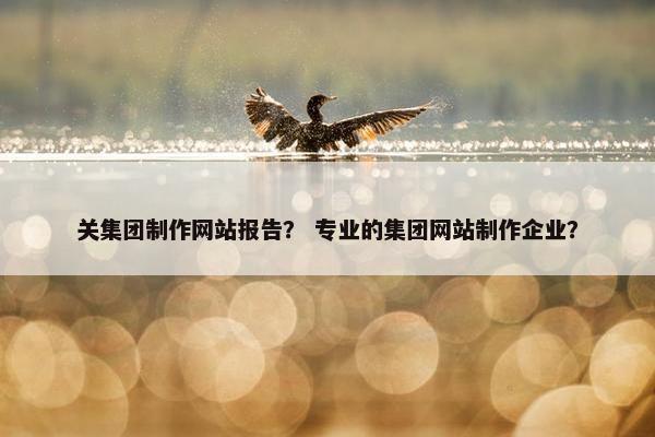 关集团制作网站报告? 专业的集团网站制作企业?